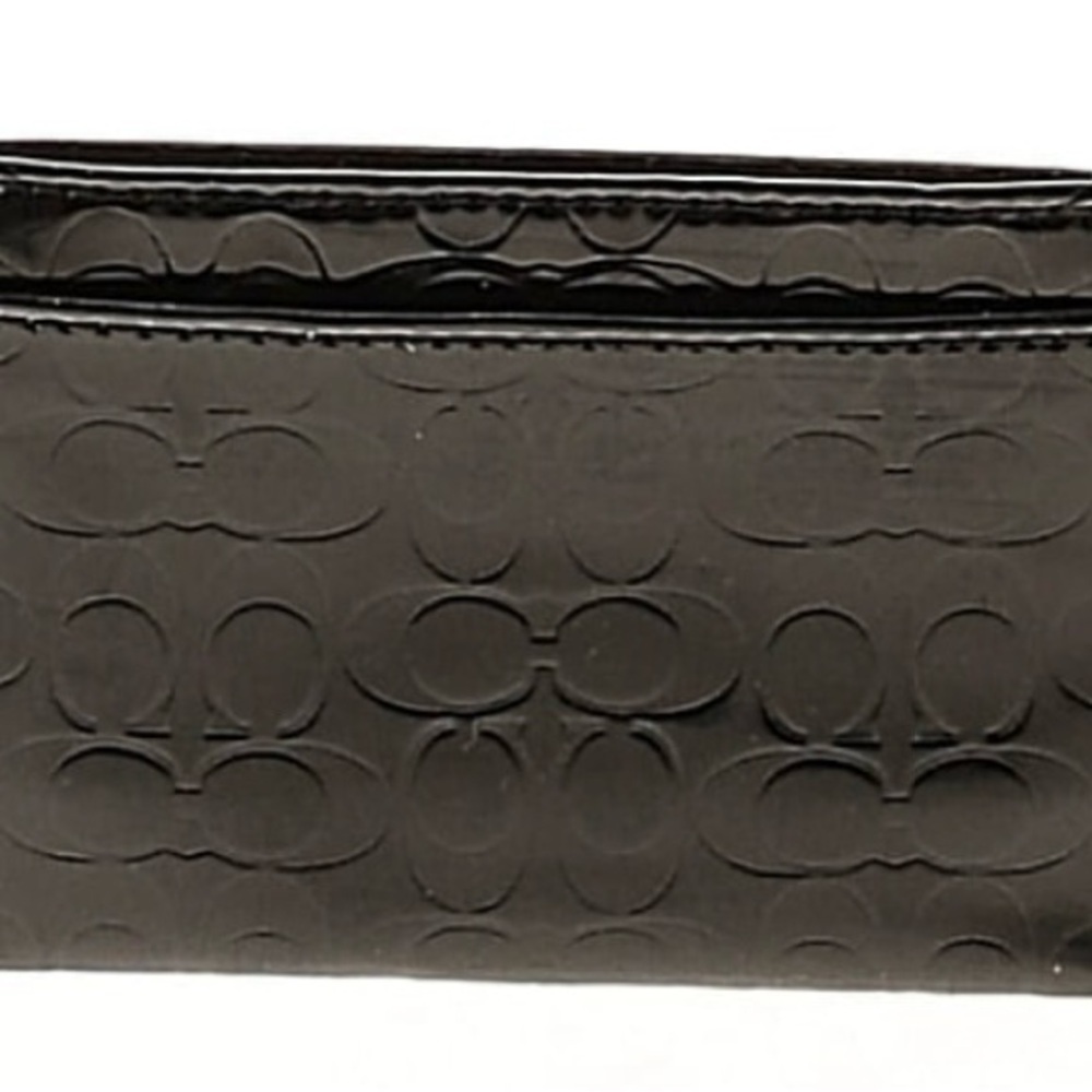 Coach Black Monogram Embossed Card Holder - Picture 3 of 3